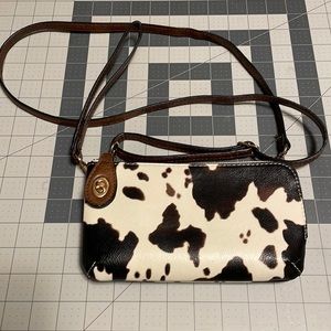 Jen & Co Cow Print Crossbody -Brown
